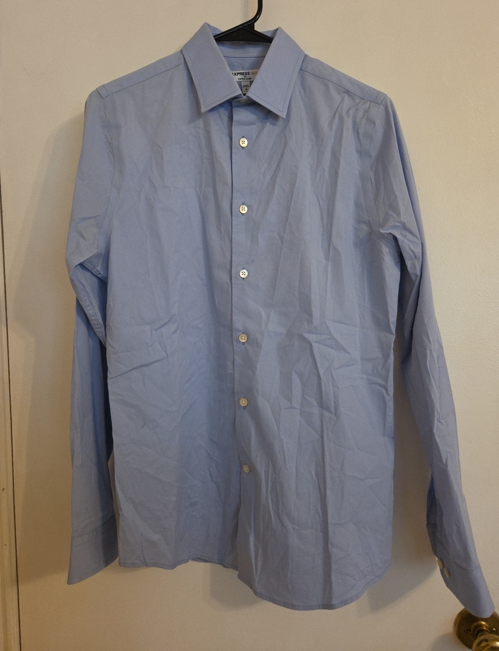 Express Men's Light Blue Button-Down Dress Shirt